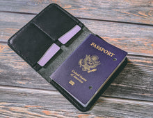 Load image into Gallery viewer, Horween Black Dublin Leather Passport Cover