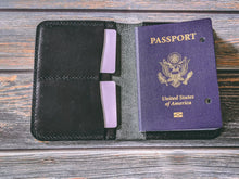 Load image into Gallery viewer, Horween Black Dublin Leather Passport Cover