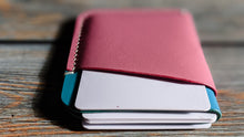 Load image into Gallery viewer, Pink and Blue Italian Leather Slim Wallet