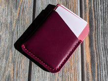 Load image into Gallery viewer, Pink and Purple 3 Pocket Italian Leather Slim Wallet