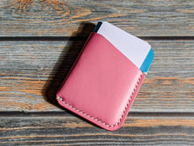 Load image into Gallery viewer, Pink and Blue Italian Leather Slim Wallet