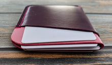 Load image into Gallery viewer, Pink and Purple 3 Pocket Italian Leather Slim Wallet