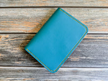 Load image into Gallery viewer, Turquoise, Pink, and Yellow Italian Leather Passport Cover