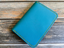 Load image into Gallery viewer, Turquoise, Pink, and Yellow Italian Leather Passport Cover