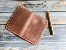 Load image into Gallery viewer, Natural Distressed Italian Leather Field Notes/Travel Notebook