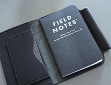 Load image into Gallery viewer, Black Horween Dublin Deluxe Leather Field Notes Cover