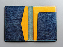 Load image into Gallery viewer, Sapphire and Yellow Badalassi Carlo Italian Leather Passport and Papers Cover
