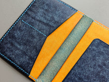 Load image into Gallery viewer, Sapphire and Yellow Badalassi Carlo Italian Leather Passport and Papers Cover