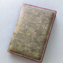Load image into Gallery viewer, Olive and Pink Badalassi Carlo Italian Leather Passport and Papers Cover