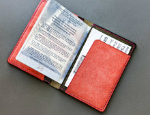 Load image into Gallery viewer, Olive and Pink Badalassi Carlo Italian Leather Passport and Papers Cover