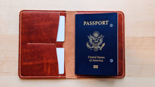 Load image into Gallery viewer, Horween English Tan Dublin Leather Passport Cover