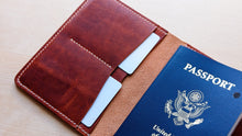 Load image into Gallery viewer, Horween English Tan Dublin Leather Passport Cover