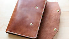 Load image into Gallery viewer, Wickett and Craig Buck Brown Harness Leather A5 Leather notebook Cover