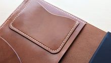 Load image into Gallery viewer, Wickett and Craig Buck Brown Harness Leather A5 Leather notebook Cover