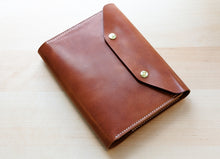Load image into Gallery viewer, Wickett and Craig Buck Brown Harness Leather A5 Leather notebook Cover