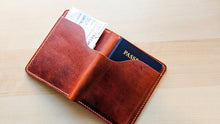 Load image into Gallery viewer, Horween Dublin English Tan Travel Wallet #101