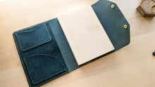 Load image into Gallery viewer, Ortensia Blue Badalassi Carlo A5 Leather notebook Cover