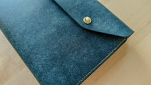 Load image into Gallery viewer, Ortensia Blue Badalassi Carlo A5 Leather notebook Cover
