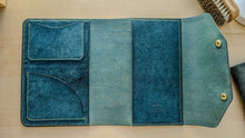 Load image into Gallery viewer, Ortensia Blue Badalassi Carlo A5 Leather notebook Cover