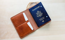 Load image into Gallery viewer, Wickett and Craig Buck Brown Harness Leather Passport Cover