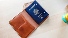 Load image into Gallery viewer, Wickett and Craig Buck Brown Harness Leather Passport Cover