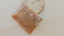Load image into Gallery viewer, Caramel Italian Leather Asymmetrical Minimalist Snap Wallet