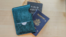 Load image into Gallery viewer, Ortensia Blue Badalassi Carlo Leather Passport/ Field Notes Sleeve