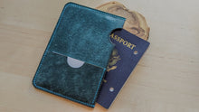Load image into Gallery viewer, Ortensia Blue Badalassi Carlo Leather Passport/ Field Notes Sleeve