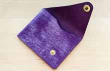Load image into Gallery viewer, Purple Italian Leather Asymmetrical Minimalist Snap Wallet