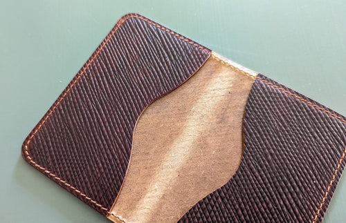 Exclusive Burgundy Metta Catherina Textures Shell Cordovan 2 Pocket Wallet