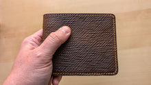 Load image into Gallery viewer, Metta Catharina Brown Horse Strip Leather Bifold Wallet #102