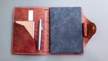 Load image into Gallery viewer, Wickett & Craig Buck Brown Folio A5 Leather notebook Cover