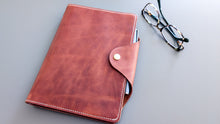 Load image into Gallery viewer, Wickett & Craig Buck Brown Folio A5 Leather notebook Cover