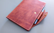 Load image into Gallery viewer, Wickett & Craig Buck Brown Folio A5 Leather notebook Cover