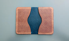 Load image into Gallery viewer, Your choice of Navy and Natural Metta Catharina Textured Shell Cordovan 2 Pocket Bifold Wallet
