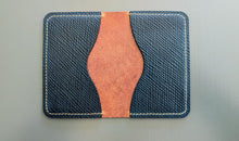 Load image into Gallery viewer, Your choice of Navy and Natural Metta Catharina Textured Shell Cordovan 2 Pocket Bifold Wallet