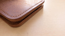 Load image into Gallery viewer, Hand Sewn Cognac Badalassi Carlo Pueblo Italian Leather Bifold Wallet