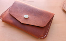 Load image into Gallery viewer, London Tan Hand Sewn Italian Leather Snap Wallet/Passport Case
