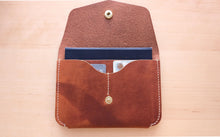 Load image into Gallery viewer, London Tan Hand Sewn Italian Leather Snap Wallet/Passport Case