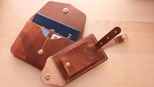 Load image into Gallery viewer, Hand Sewn and Handmade London Tan Leather Luggage Tag/ID