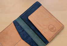 Load image into Gallery viewer, Sapphire and Natural Badalassi Carlo Italian Leather Passport and Papers Cover
