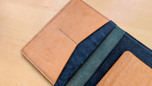 Load image into Gallery viewer, Sapphire and Natural Badalassi Carlo Italian Leather Passport and Papers Cover