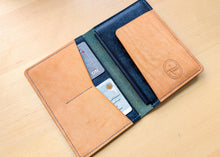 Load image into Gallery viewer, Sapphire and Natural Badalassi Carlo Italian Leather Passport and Papers Cover