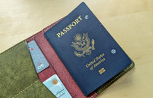 Load image into Gallery viewer, Handmade Burgundy and Olive Badalassi Carlo Italian Leather Passport and Papers Cover