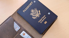 Load image into Gallery viewer, Handmade Dark Crazy Horse Leather Passport Cover