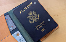 Load image into Gallery viewer, Sapphire and Natural Badalassi Carlo Italian Leather Passport and Papers Cover