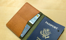 Load image into Gallery viewer, Handmade Natural Dollaro and Olive Badalassi Carlo Italian Leather Passport and Papers Cover