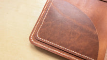 Load image into Gallery viewer, Handmade/ Hand Sewn American Harness Leather A5 Leather Notebook Cover