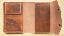 Load image into Gallery viewer, Handmade/ Hand Sewn American Harness Leather A5 Leather Notebook Cover