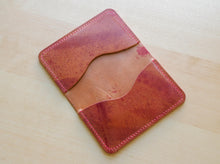 Load image into Gallery viewer, Pink and Red Hand Marbled Italian Shell Cordovan 2 pocket bifold